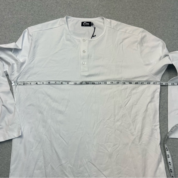 Zyia Active Shirt Mens 2XL XXL White Long Sleeve Henley Cotton Blend Stretch NWT - Picture 4 of 9